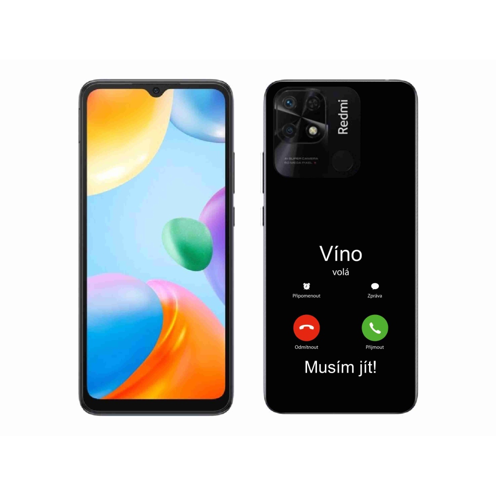 Gelový kryt mmCase na Xiaomi Redmi 10C - víno volá černé pozadí