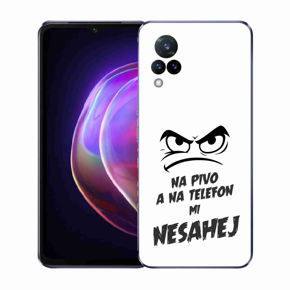 Gelový kryt mmCase na Vivo V21 4G/5G - pivní motiv 2 bílé pozadí
