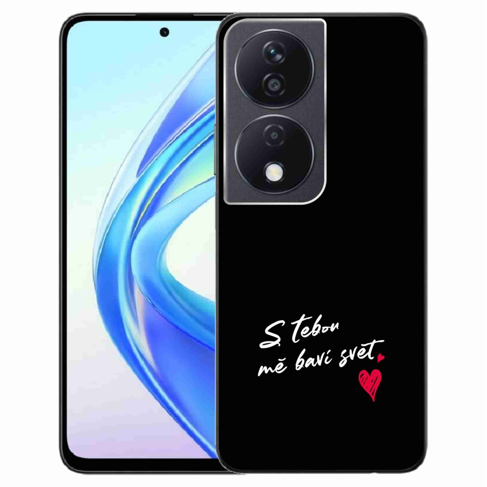 Gelový kryt mmCase na Honor X7b/Honor 90 Smart - zamilovaný text 1 černé pozadí
