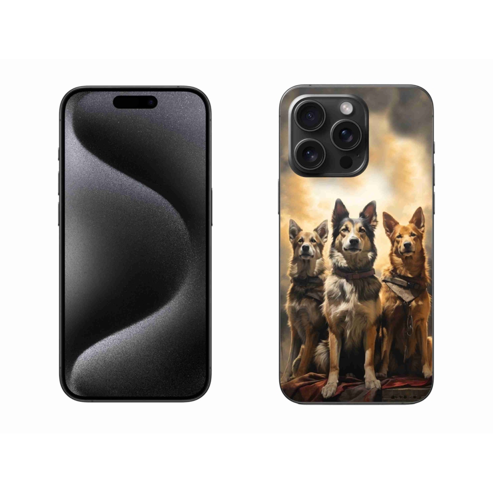 Gelový kryt mmCase na iPhone 15 Pro Max - tři psi