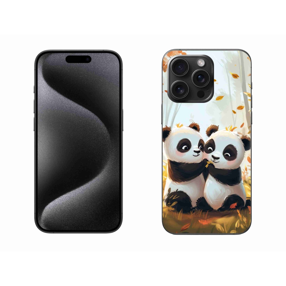 Gelový kryt mmCase na iPhone 15 Pro Max - pandy