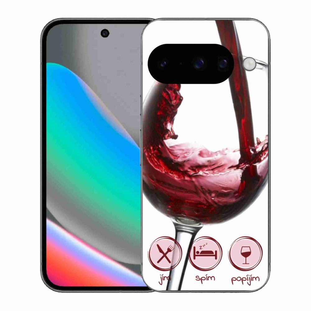 Gelový kryt mmCase na Google Pixel 10 - sklenička vína červené