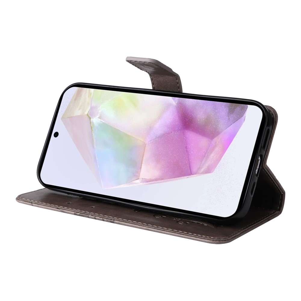 Big Butterfly knížkové pouzdro na Samsung Galaxy A36 5G - šedé