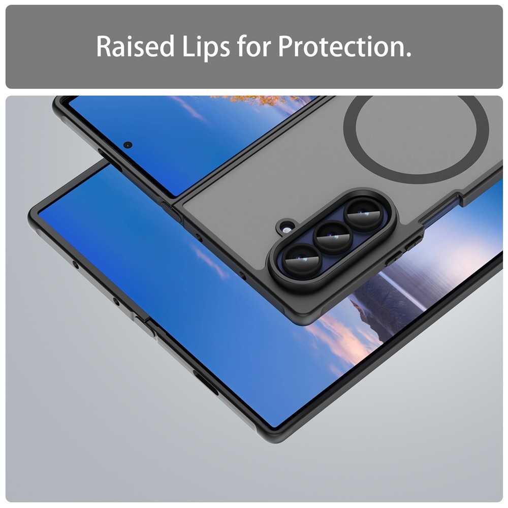 Case matný gelový obal s MagSafe na Samsung Galaxy Z Fold7 5G - černý