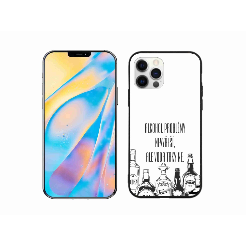Gelový kryt mmCase na iPhone 12 - vtipný text bílé pozadí