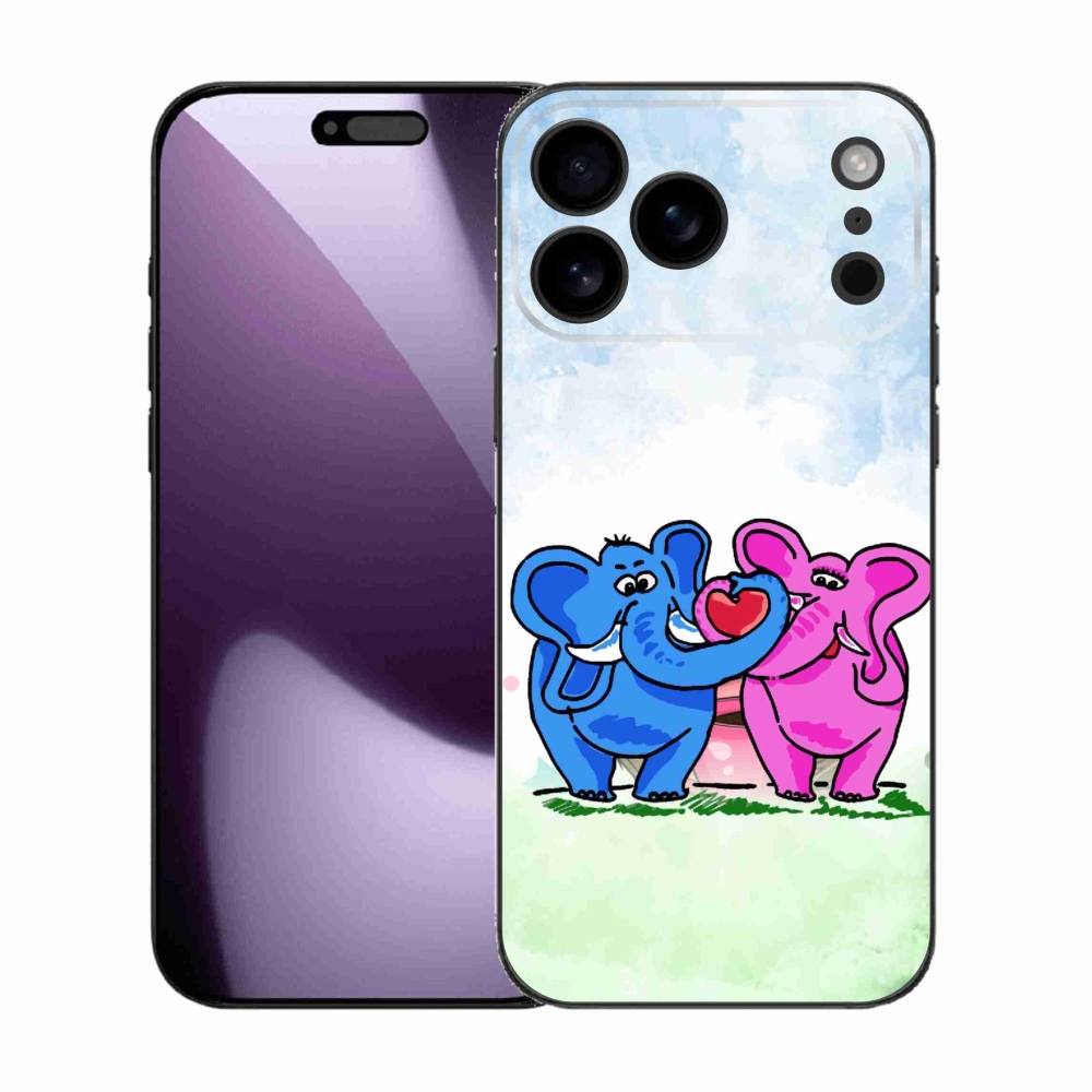 Gelový kryt mmCase na iPhone 17 Pro Max - zamilovaní sloni