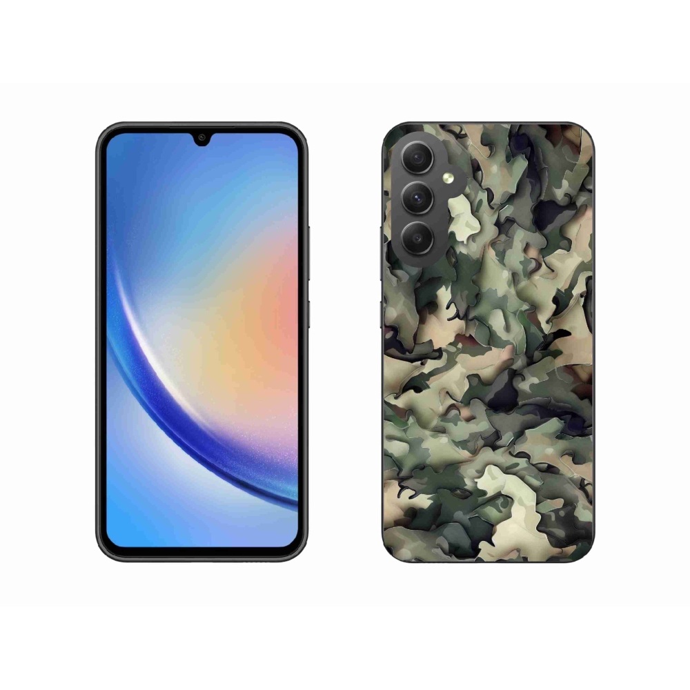 Gelový kryt mmCase na Samsung Galaxy A34 5G - maskáčový vzor 9
