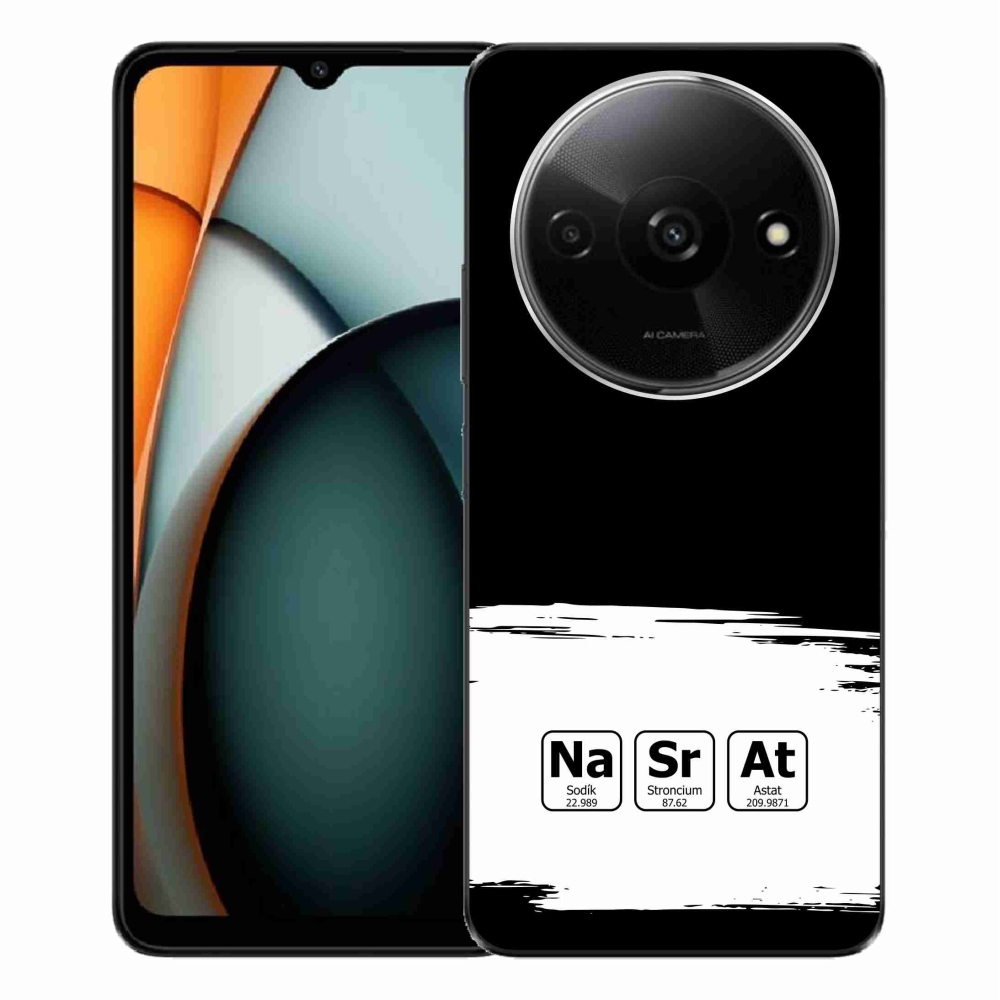 Gelový kryt mmCase na Xiaomi Redmi A3  - chemické prvky bíločerné pozadí