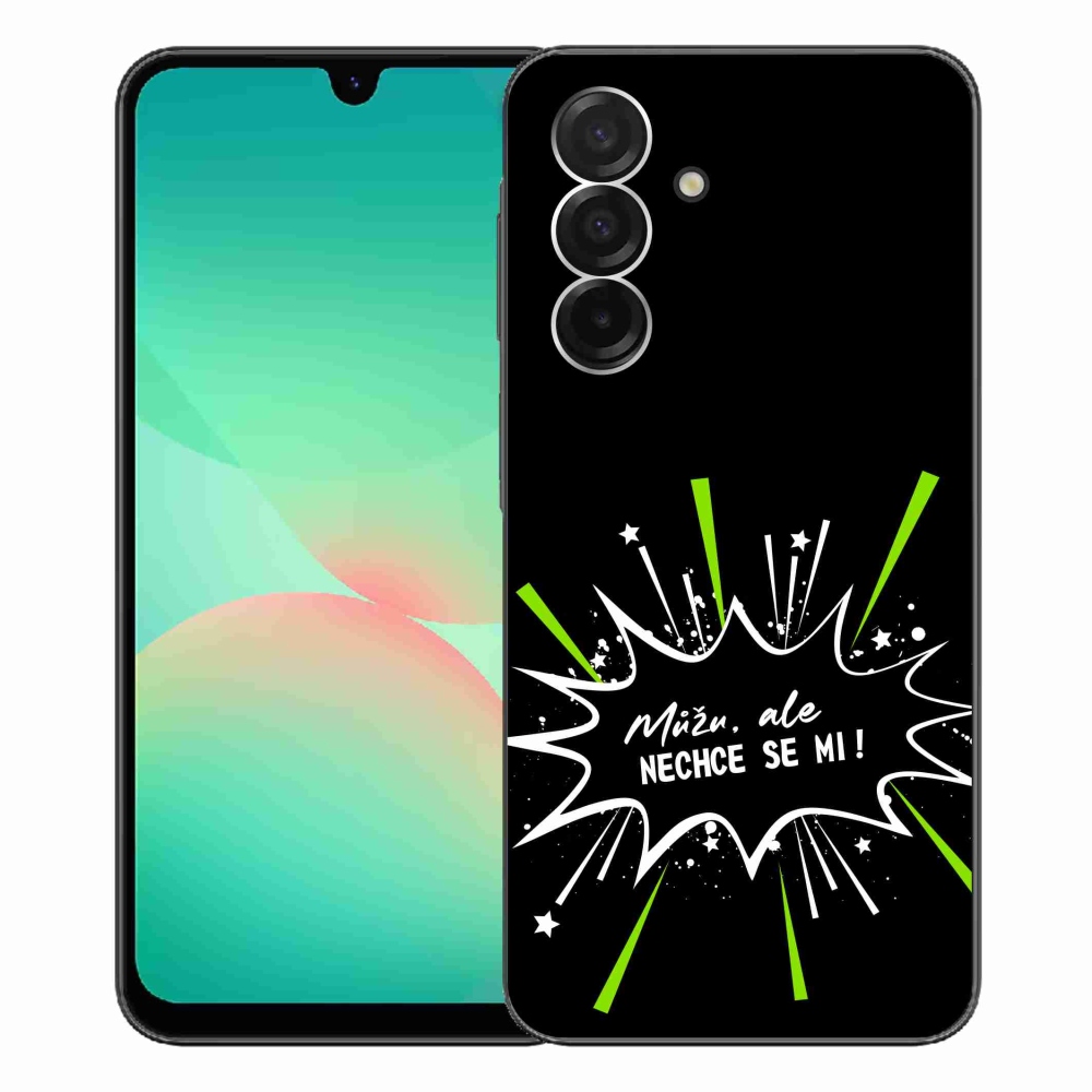Gelový kryt mmCase na Samsung Galaxy A26 5G - vtipný text 11 černé pozadí