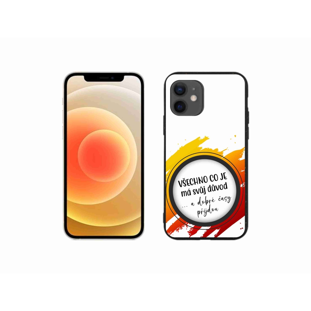 Gelový kryt mmCase na iPhone 12 mini - citát 3 bílé pozadí