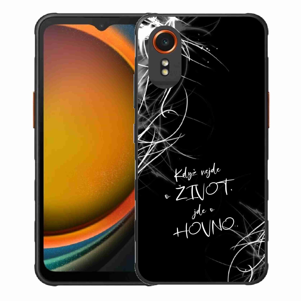 Gelový kryt mmCase na Samsung Galaxy Xcover 7 - vtipný text 16 černé pozadí