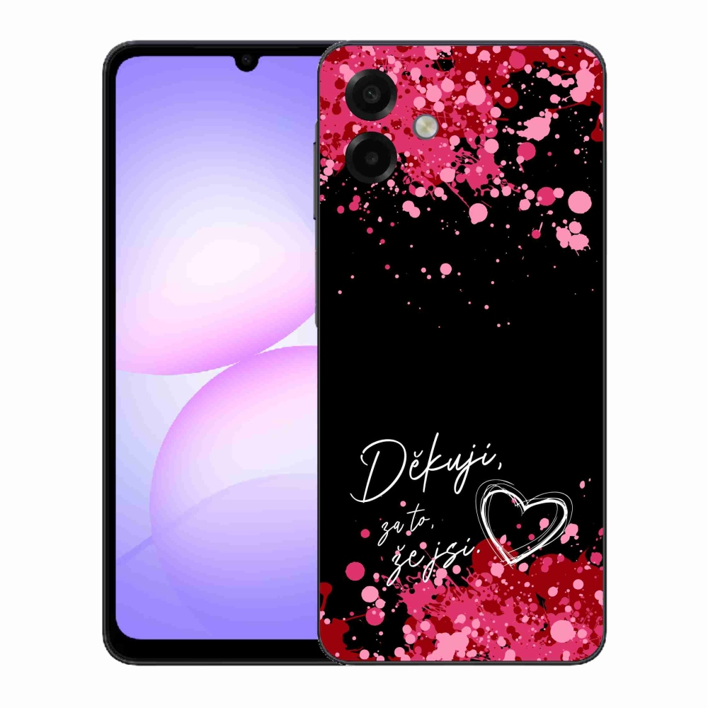 Gelový kryt mmCase na Samsung Galaxy A07 4G - zamilovaný text 2 černé pozadí