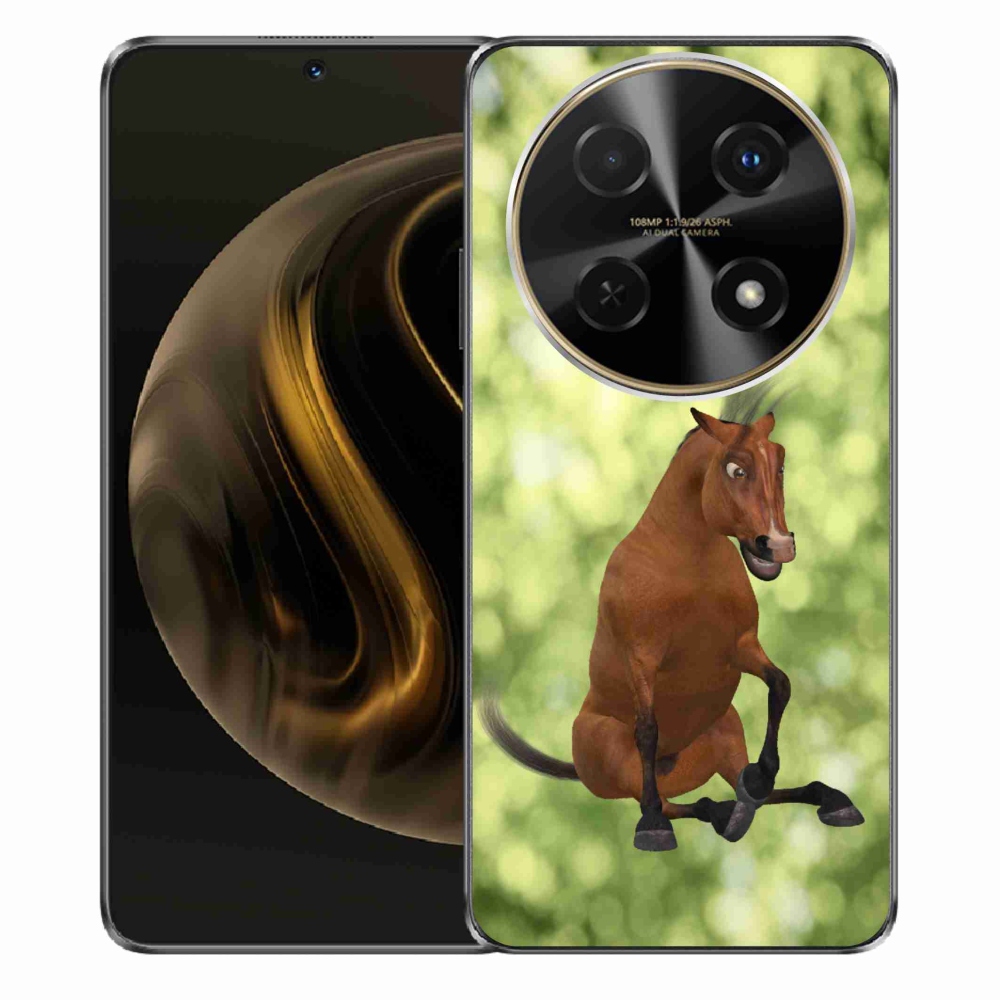 Gelový kryt mmCase na Huawei Nova 12i - hnědý kreslený kůň 1