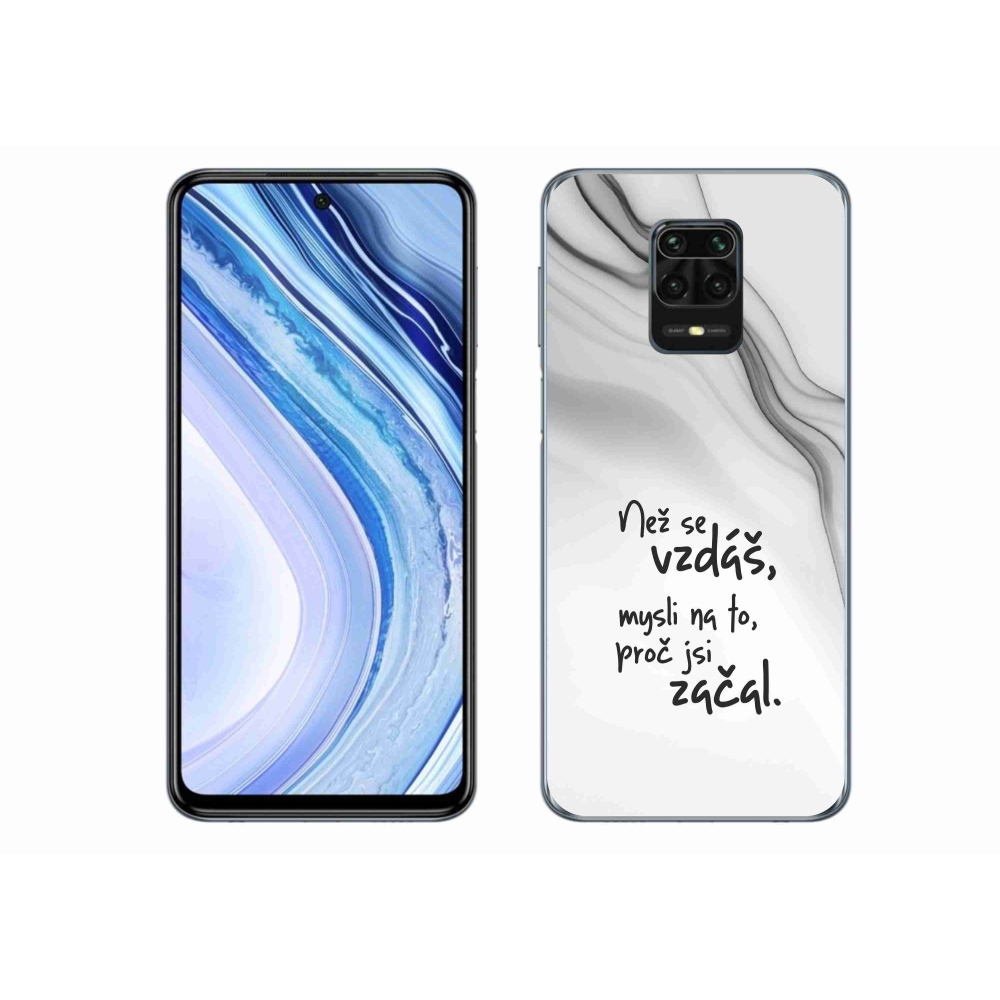 Gelový kryt mmCase na Xiaomi Redmi Note 9S - citát 2 bílé pozadí