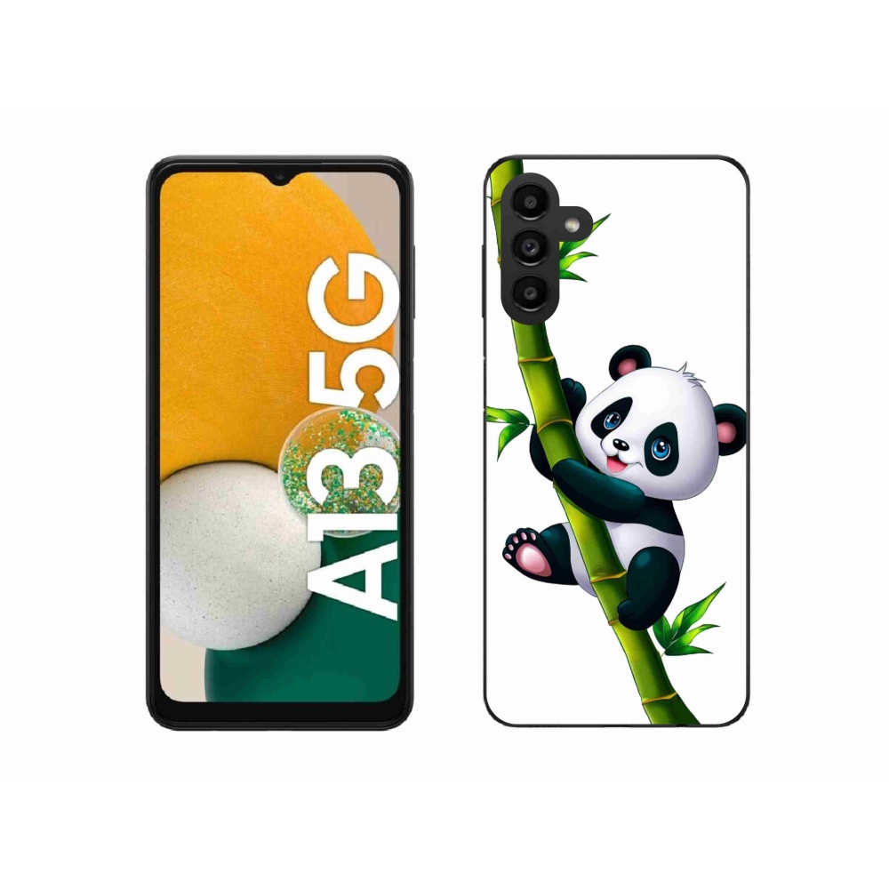 Gelový kryt mmCase na Samsung Galaxy A13 5G - panda na bambusu