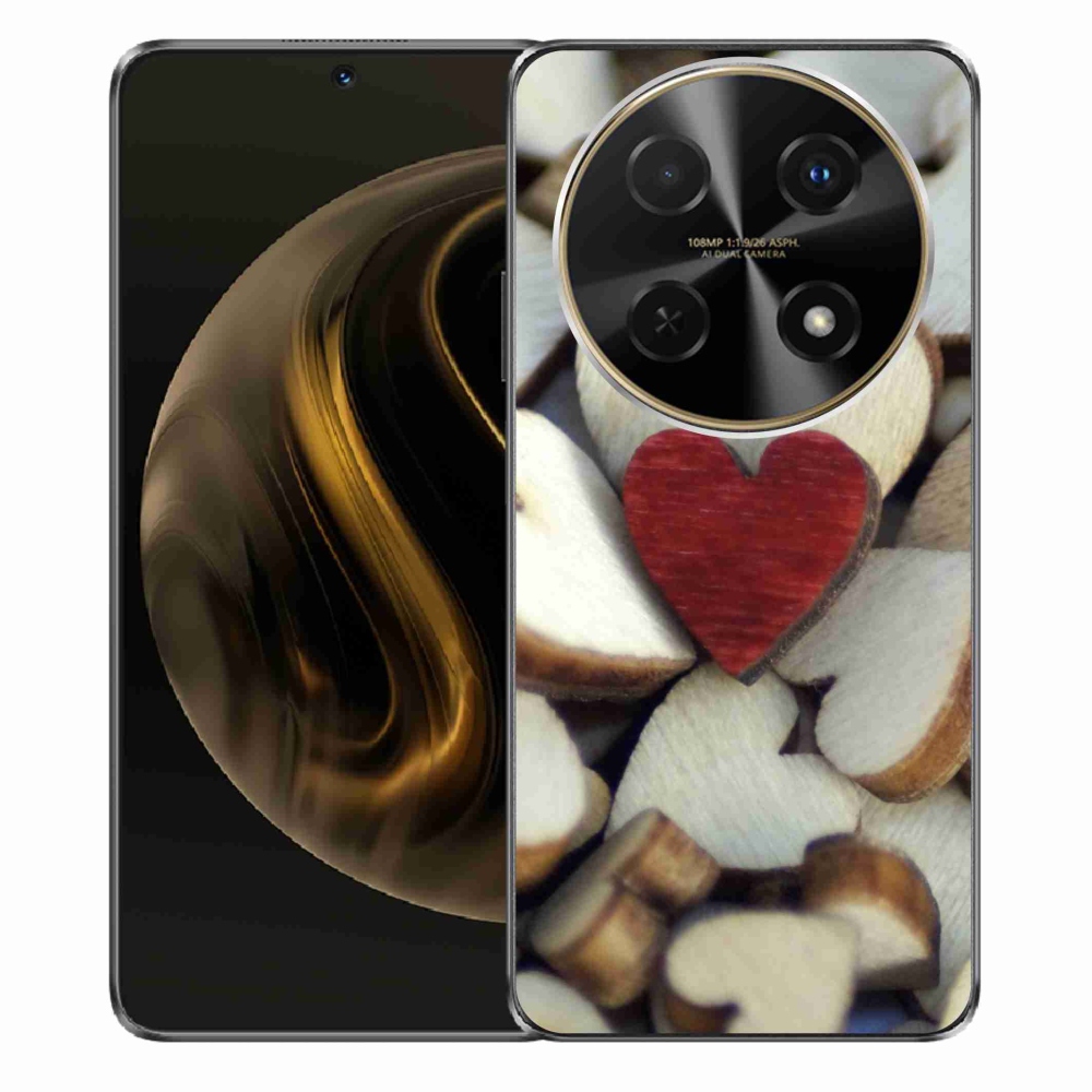 Gelový kryt mmCase na Huawei Nova 12i - gravírované červené srdce 