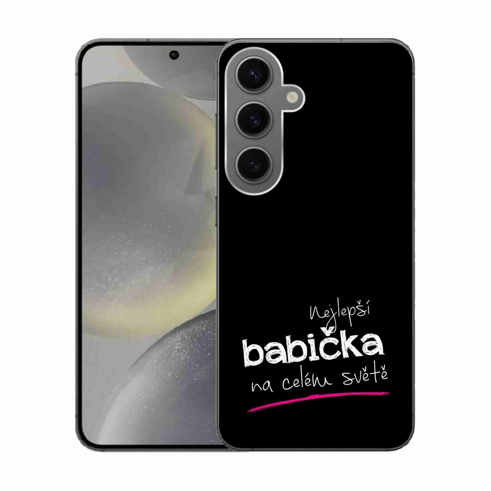 Gelový kryt mmCase na Samsung Galaxy S24 - nejlepší babička 4 černé pozadí