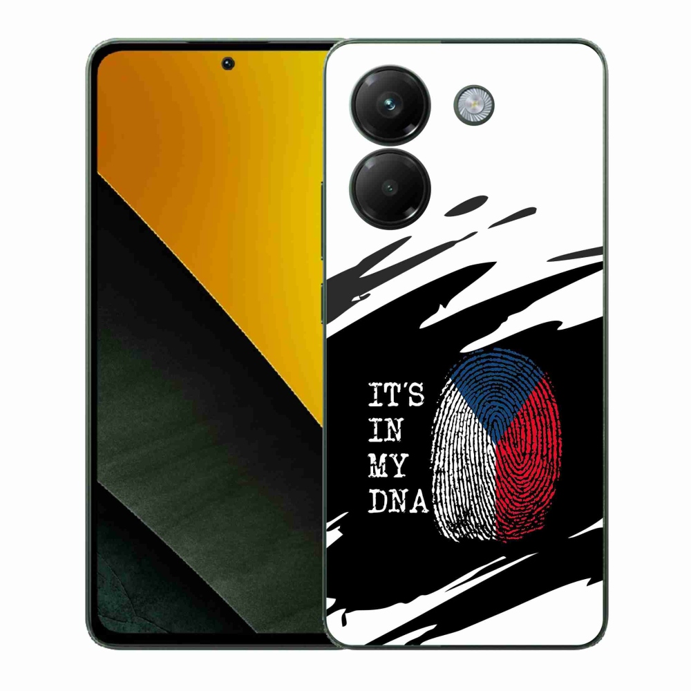 Gelový kryt mmCase na Xiaomi Poco M7 Pro 5G - vlajka otisk prstu černobílé pozadí