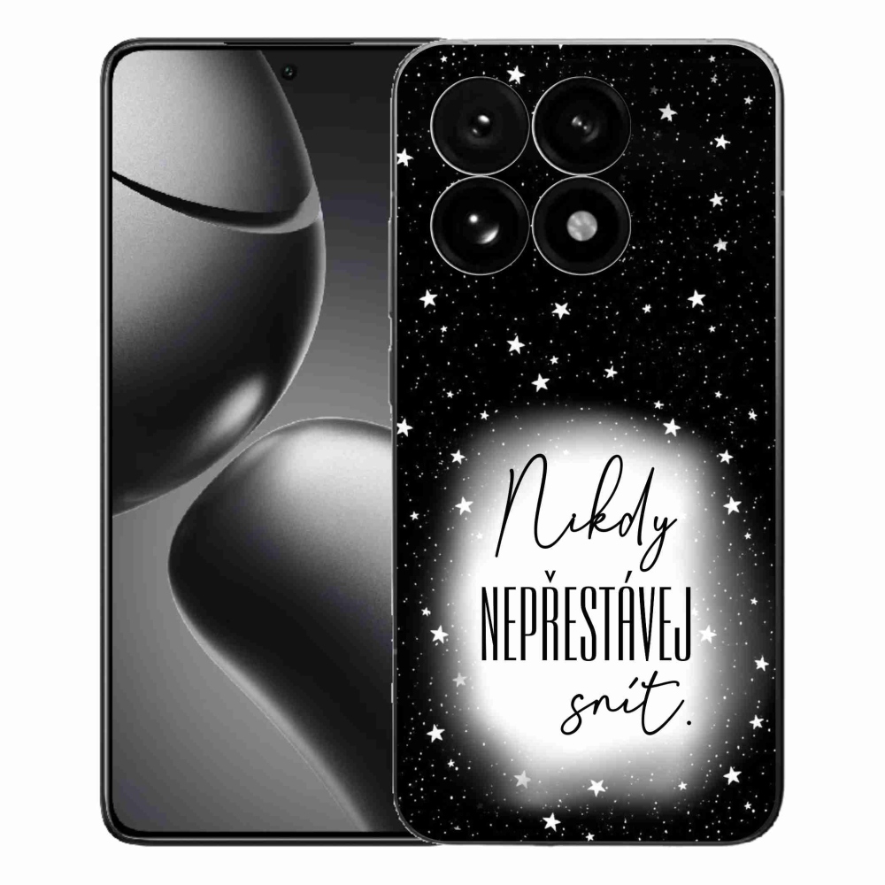 Gelový kryt mmCase na Xiaomi 15T - citát 1 bíločerné pozadí