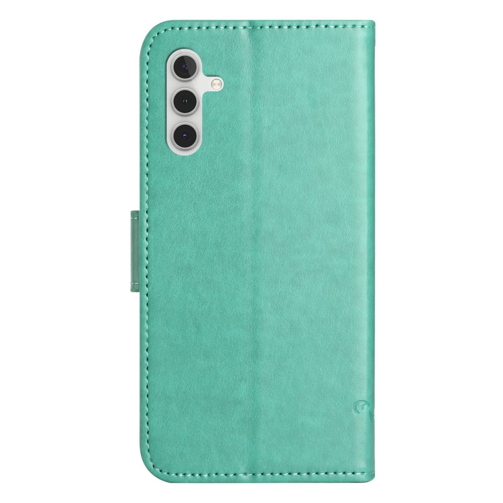 Flower knížkové pouzdro na Samsung Galaxy A36 5G - modrozelené