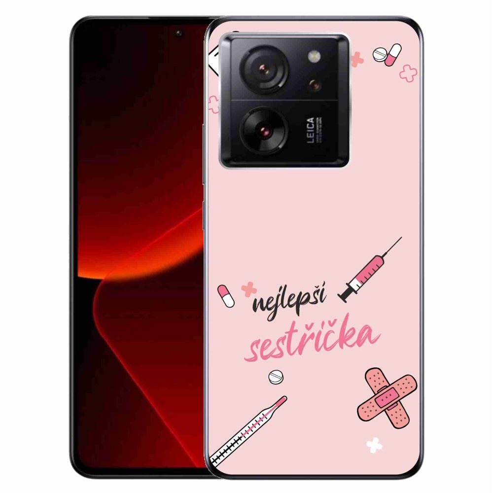 Gelový kryt mmCase na Xiaomi 13T/13T Pro - nejlepší sestřička růžové pozadí
