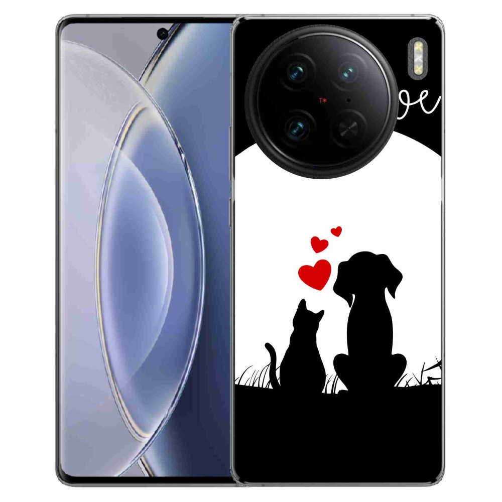 Gelový obal mmCase na Vivo X90 Pro - zvířecí láska