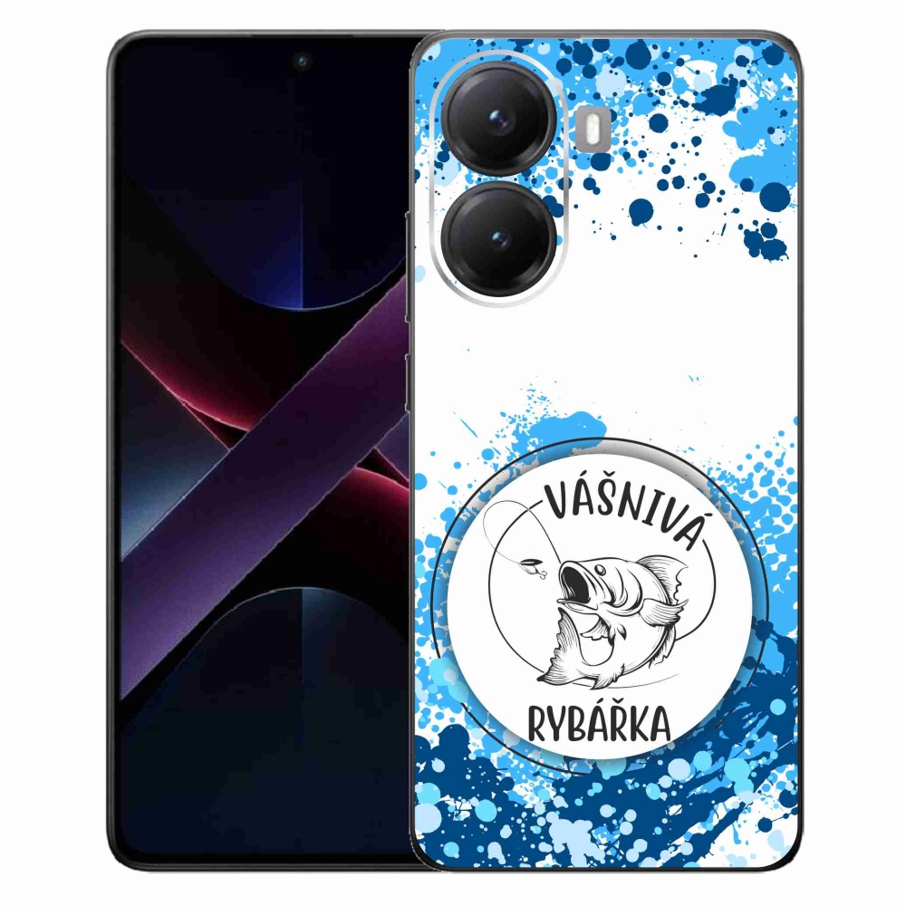 Gelový kryt mmCase na Xiaomi Poco X7 Pro 5G - vášnivá rybářka bílé pozadí