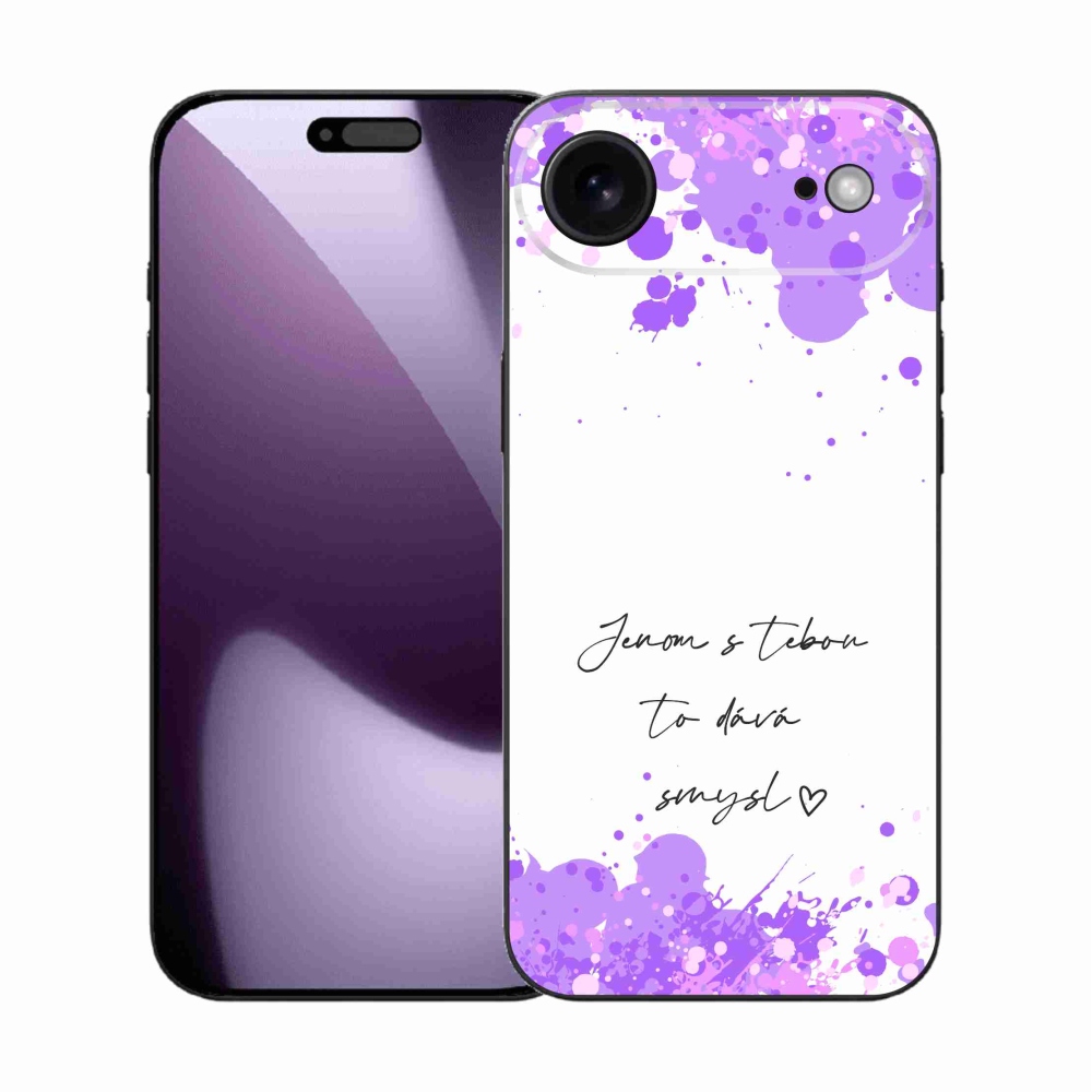 Gelový kryt mmCase na iPhone 17 Air - zamilovaný text bílé pozadí