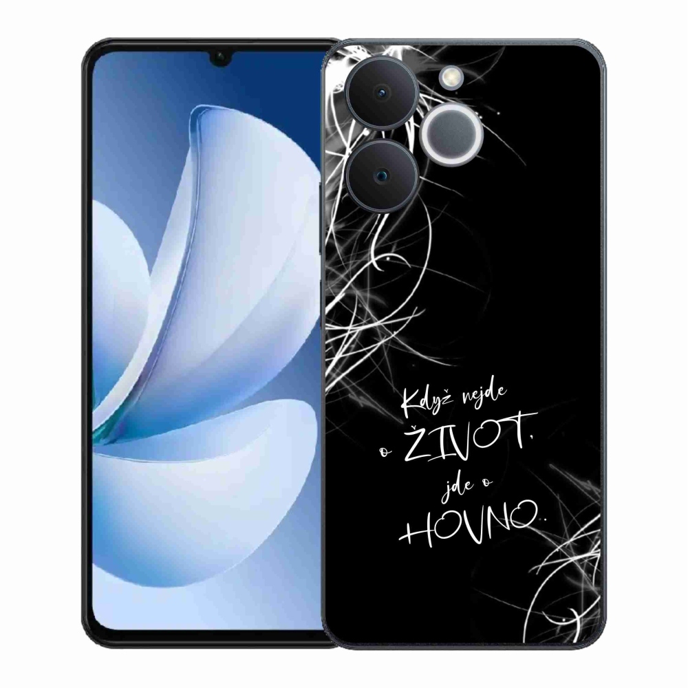 Gelový kryt mmCase na Realme Note 70T - vtipný text 16 černé pozadí