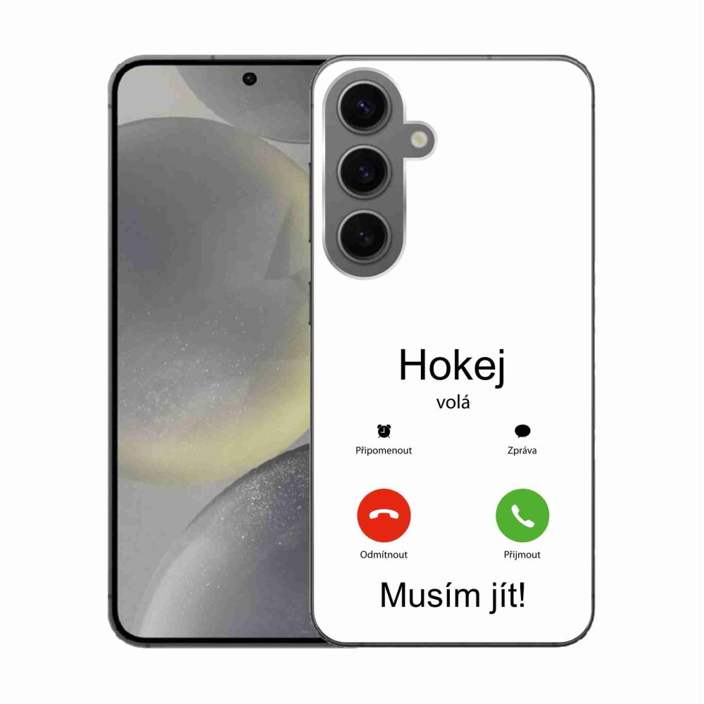 Gelový kryt mmCase na Samsung Galaxy S24 - hokej volá bílé pozadí