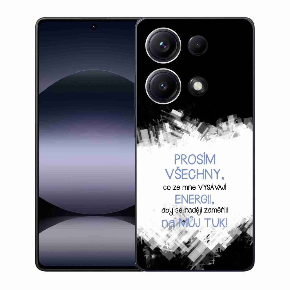 Gelový kryt mmCase na Xiaomi Redmi Note 14S - vtipný text 1 modrý