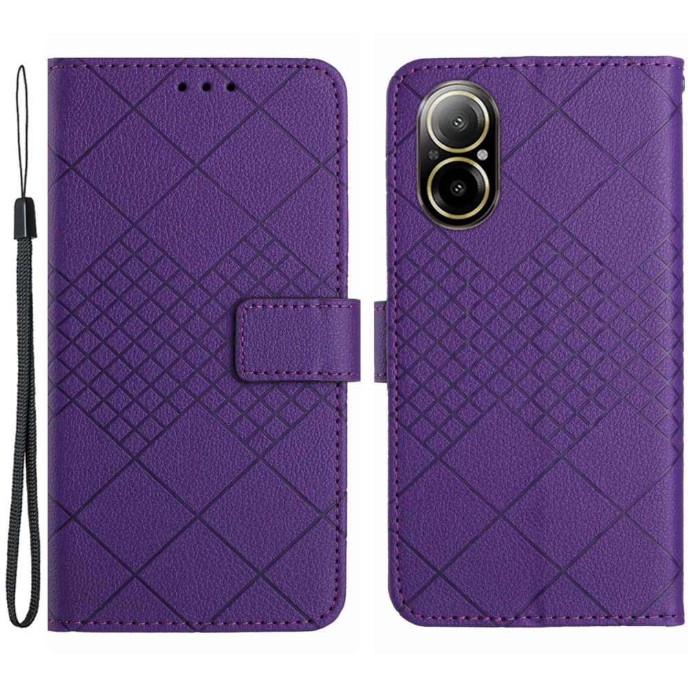 Texture knížkové pouzdro na mobil Realme C67 - tmavěfialové
