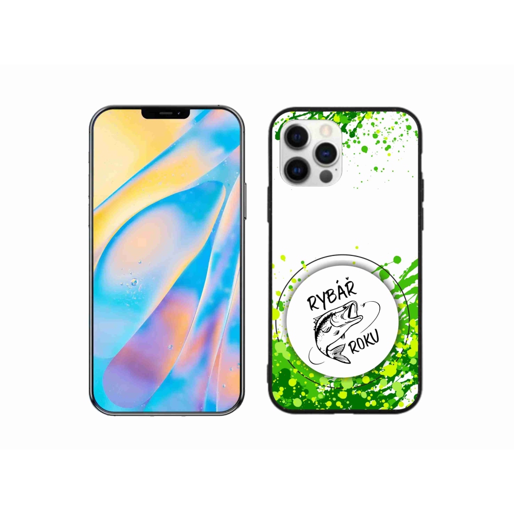 Gelový kryt mmCase na iPhone 12 - rybář roku bílé pozadí