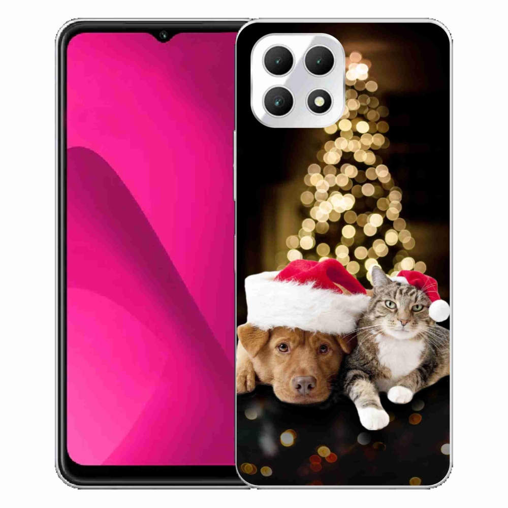 Gelový kryt mmCase na T-Mobile T Phone 2 - vánoční pes a kočka