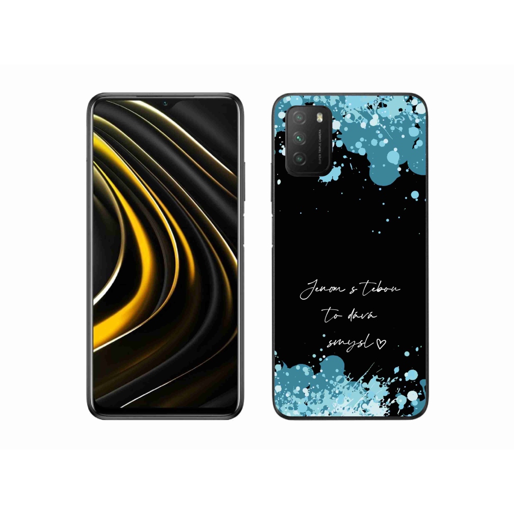 Gelový kryt mmCase na Xiaomi Poco M3 - zamilovaný text černé pozadí