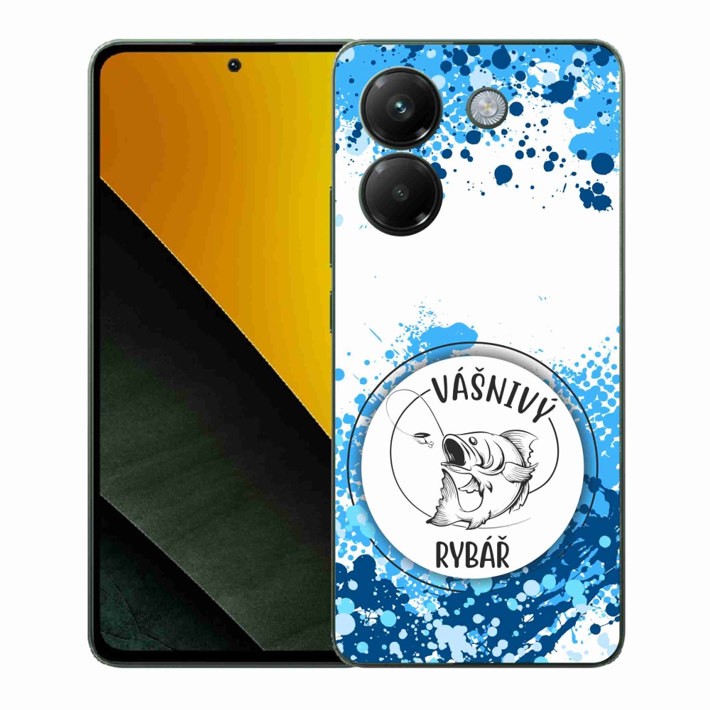 Gelový kryt mmCase na Xiaomi Poco M7 Pro 5G - vášnivý rybář bílé pozadí