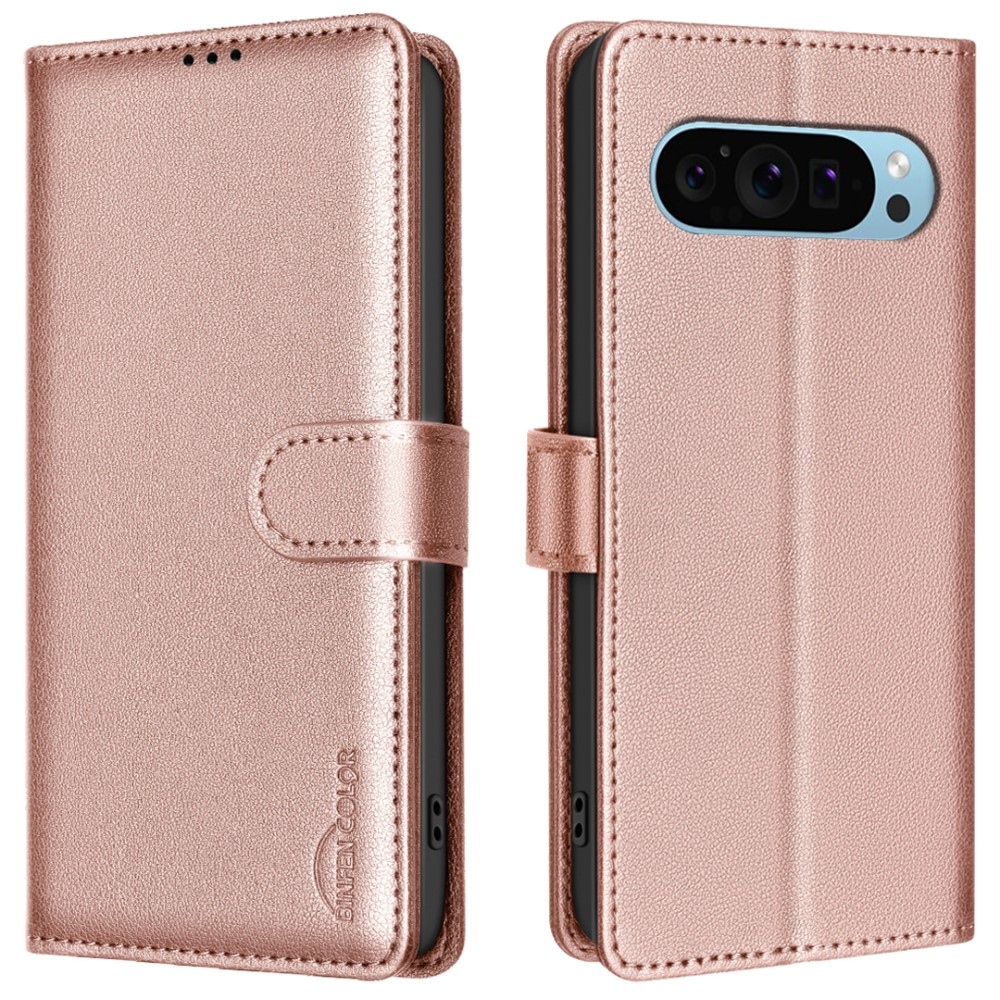 BNF knížkové pouzdro na Google Pixel 9/9 Pro - růžovozlaté