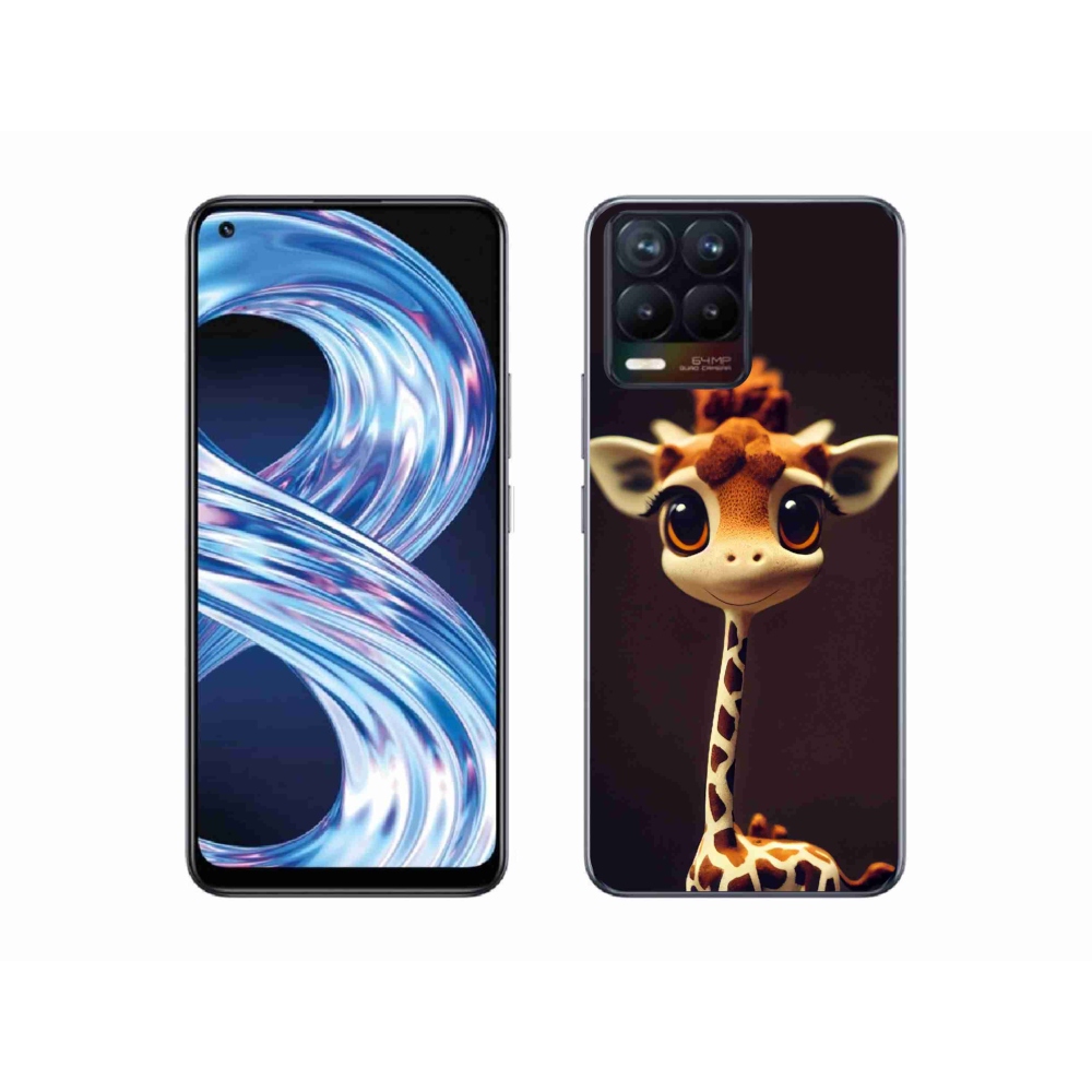 Gelový kryt mmCase na Realme 8 Pro - malá žirafa