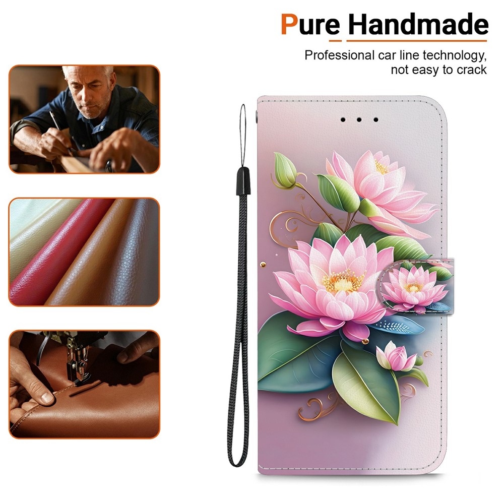 Versatile knížkové pouzdro na Xiaomi Redmi 15 4G (171mm) - lotusový květ