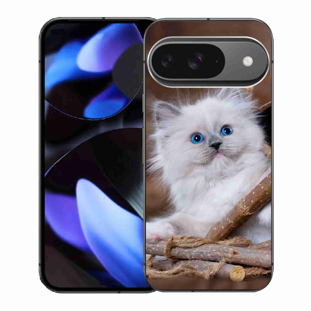 Gelový kryt mmCase na Google Pixel 9/9 Pro - bílé kotě