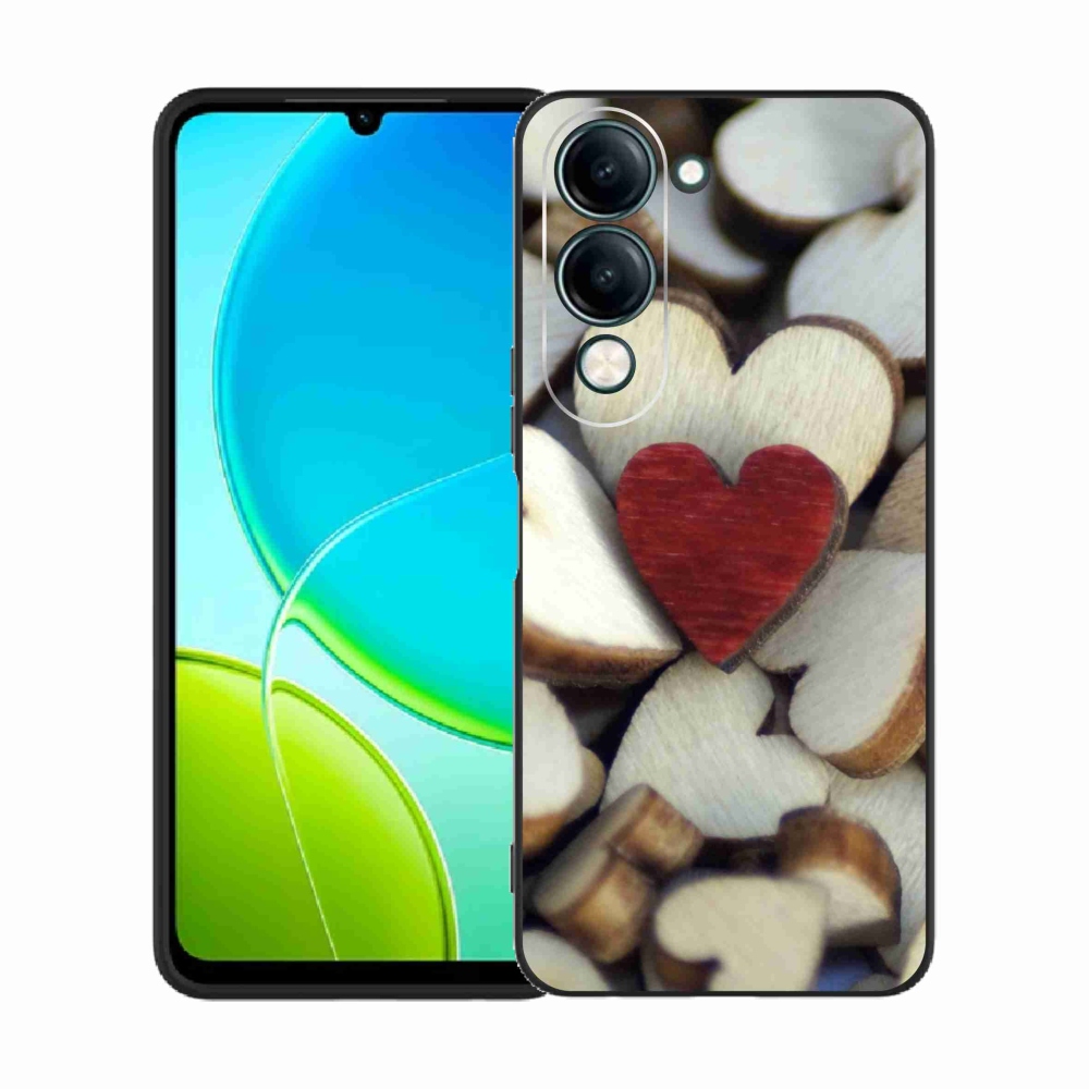 Gelový kryt mmCase na Vivo Y29s 5G - gravírované červené srdce 