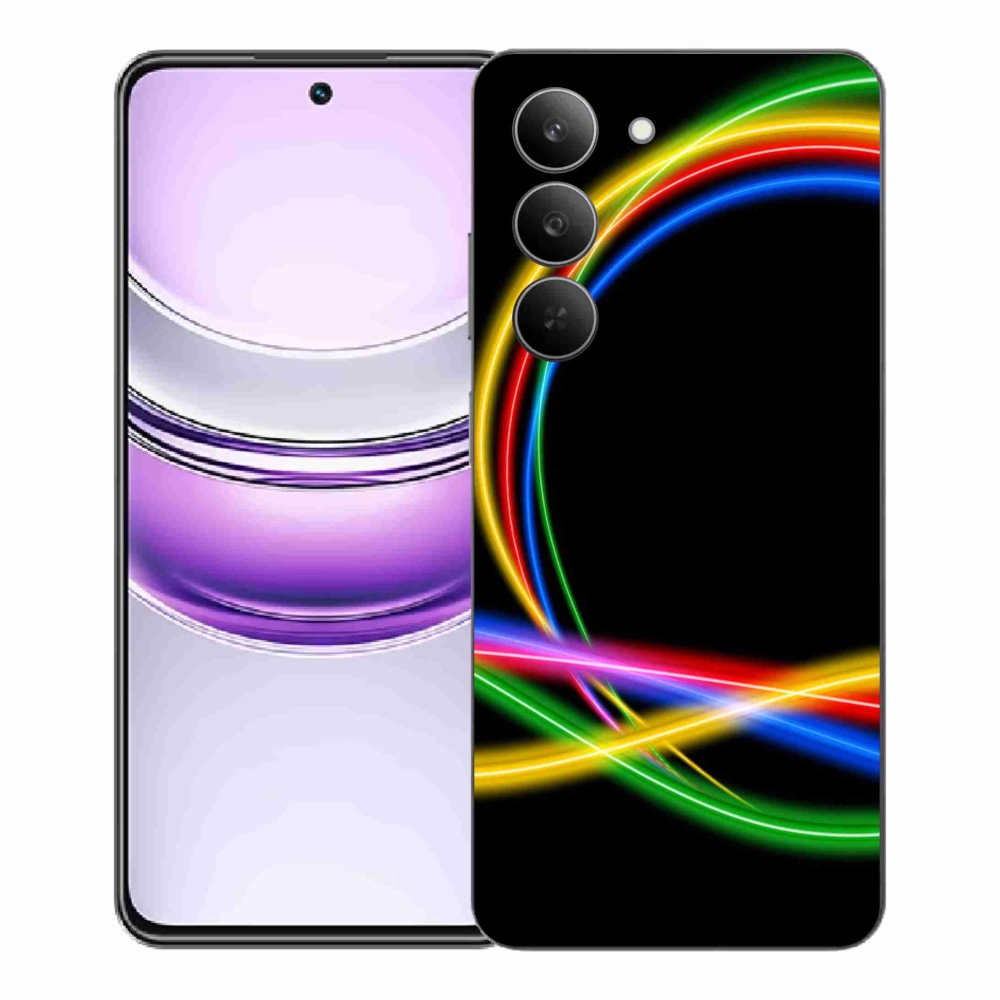 Gelový kryt mmCase na Realme 14x 5G - neonové kruhy