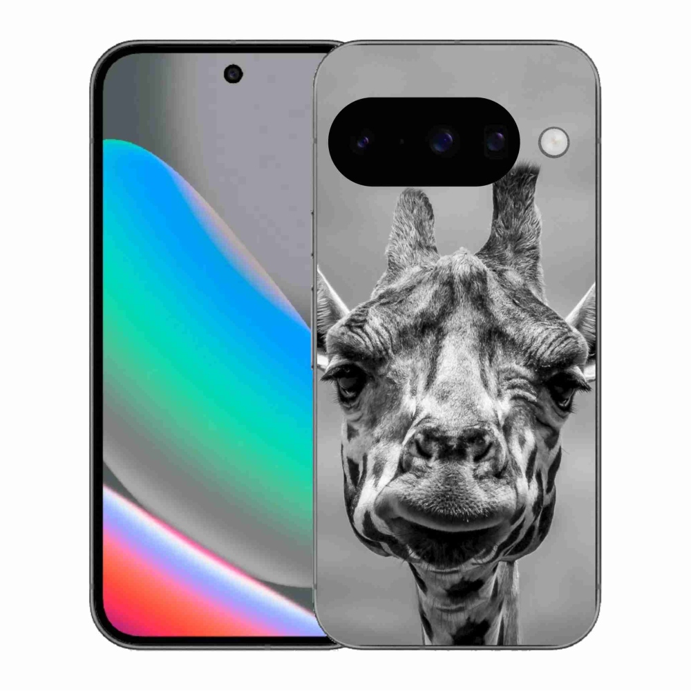 Gelový kryt mmCase na Google Pixel 10 - černobílá žirafa