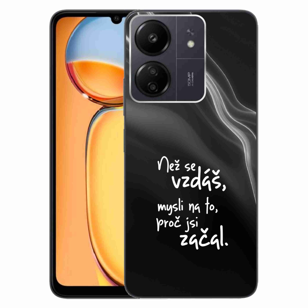 Gelový kryt mmCase na Xiaomi Poco C65/Redmi 13C - citát 2 černé pozadí