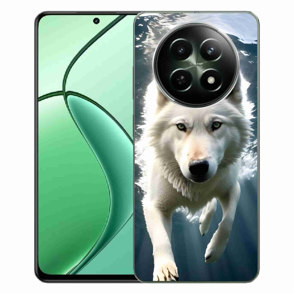Gelový kryt mmCase na Realme 12 5G/12x 5G - bílý vlk