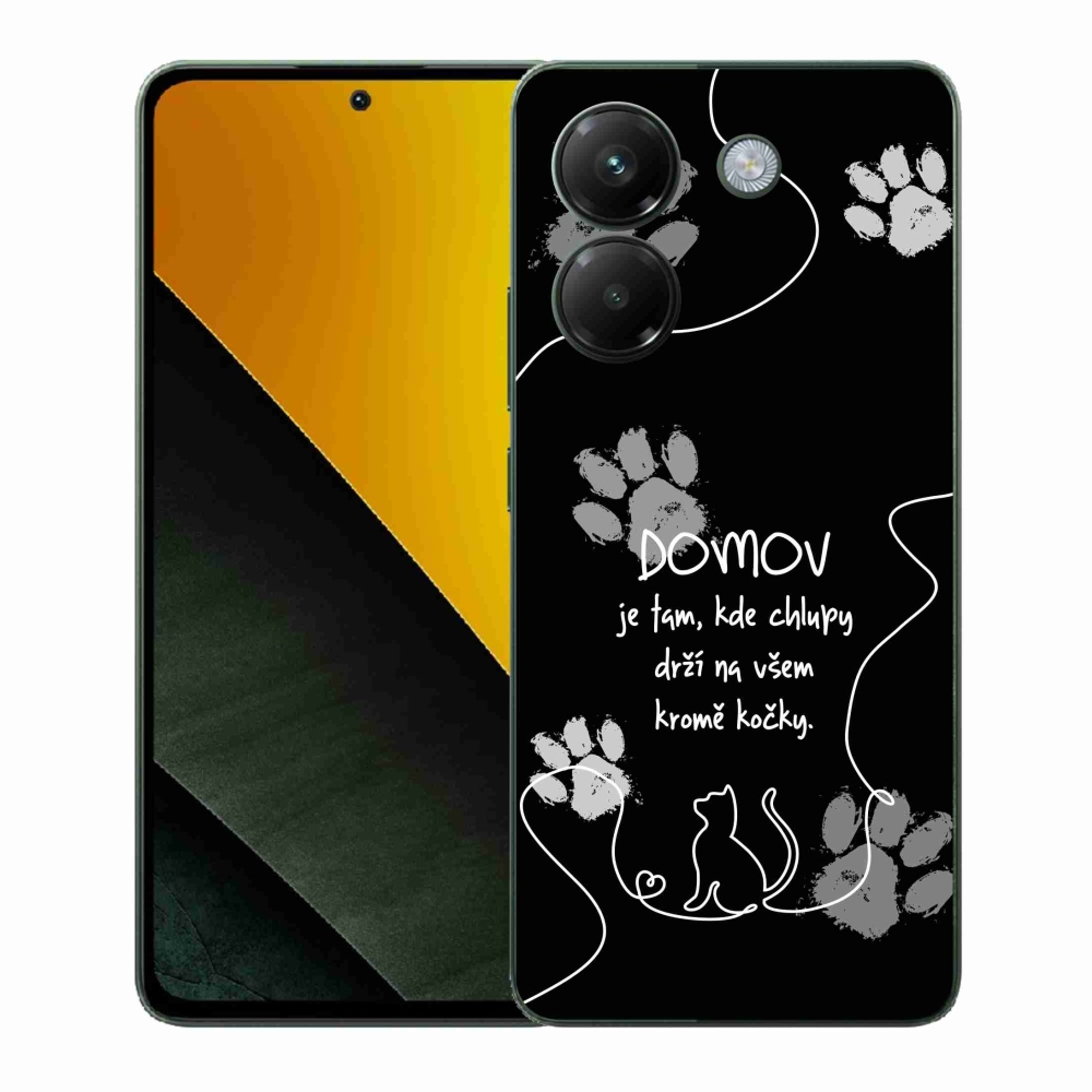 Gelový kryt mmCase na Xiaomi Poco M7 Pro 5G - kočičí motiv černé pozadí