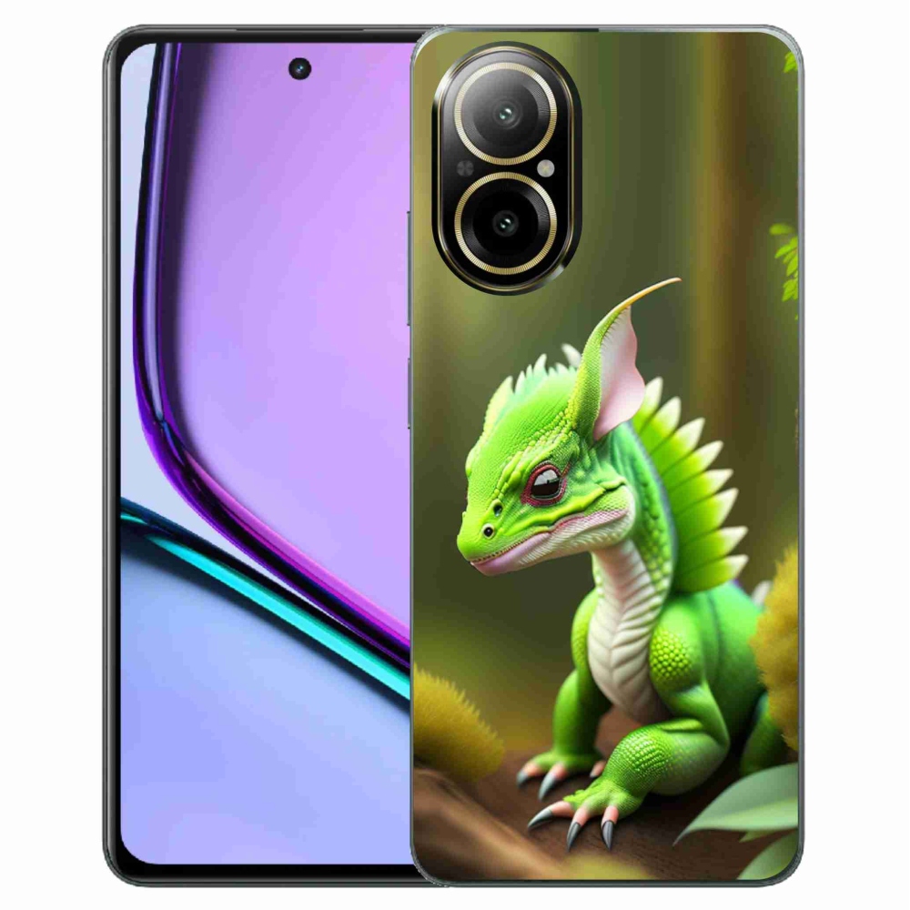 Gelový kryt mmCase na Realme C67 - zelený dráček