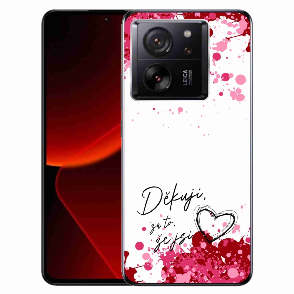 Gelový kryt mmCase na Xiaomi 13T/13T Pro - zamilovaný text 2 bílé pozadí