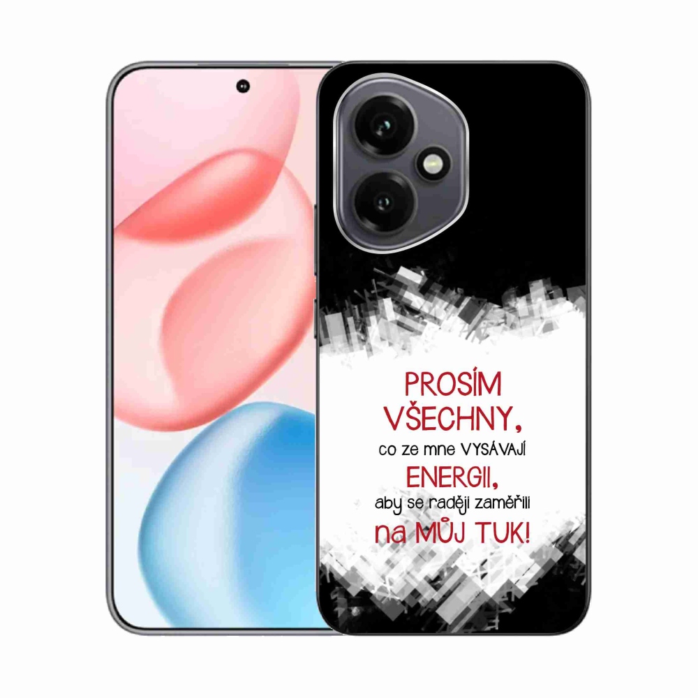Gelový kryt mmCase na Honor 400 - vtipný text 1 červený