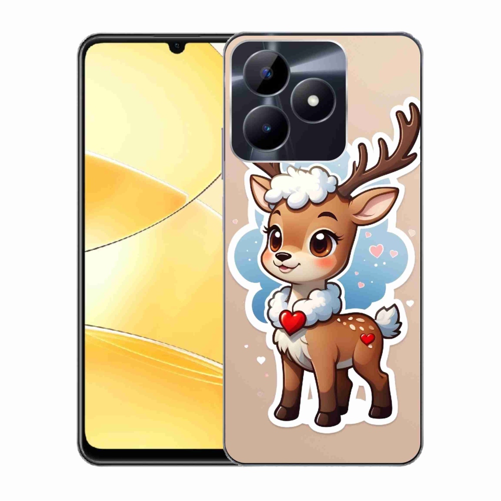Gelový kryt mmCase na Realme C51/C53 - kreslený sob